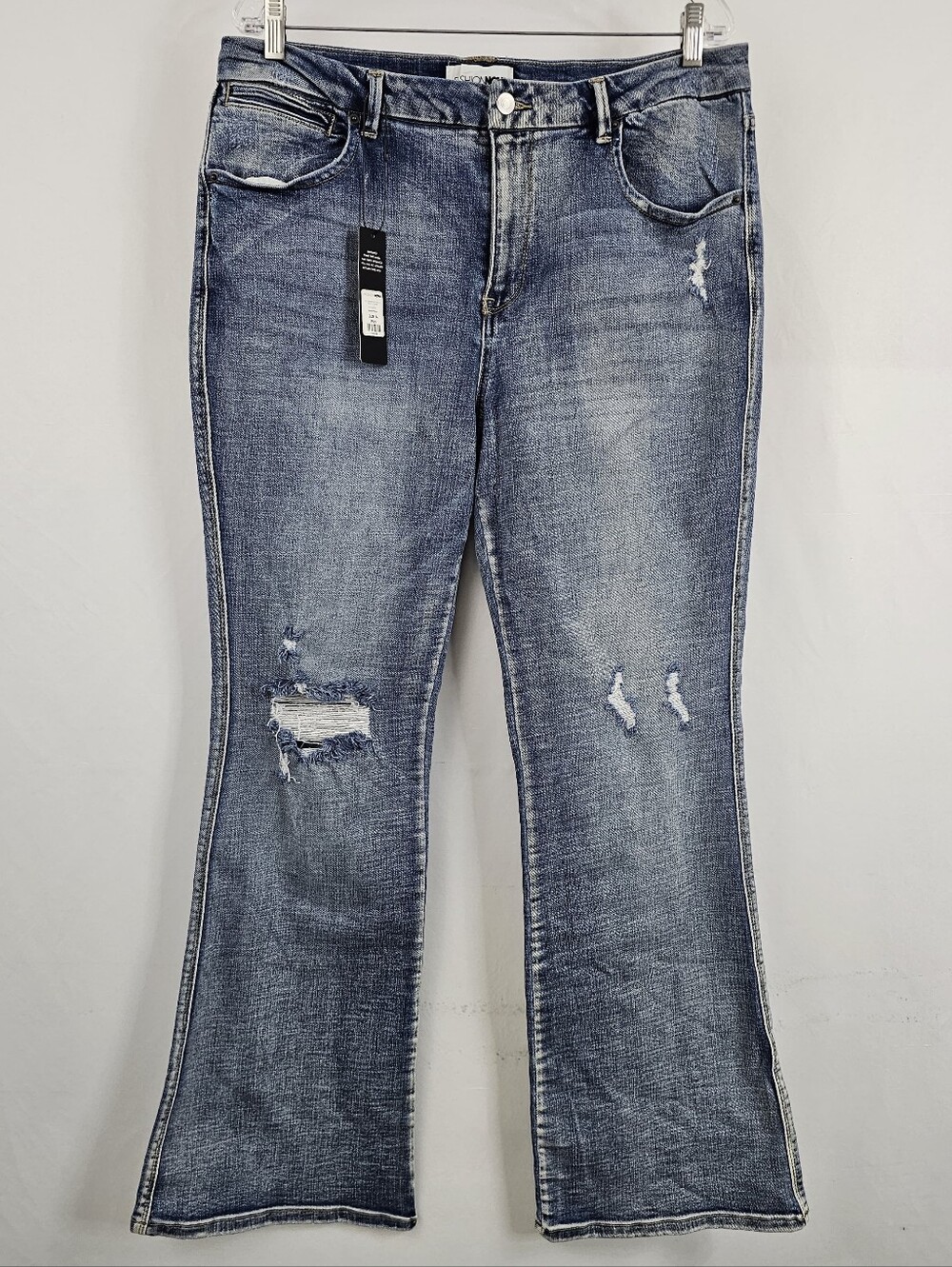 NWT Fashion Nova No Comparison Stretch Bootcut Jeans, Medium Wash, Sz 14